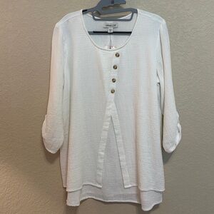 Coldwater Creek Light as Air Gauze Tunic - White - Size M